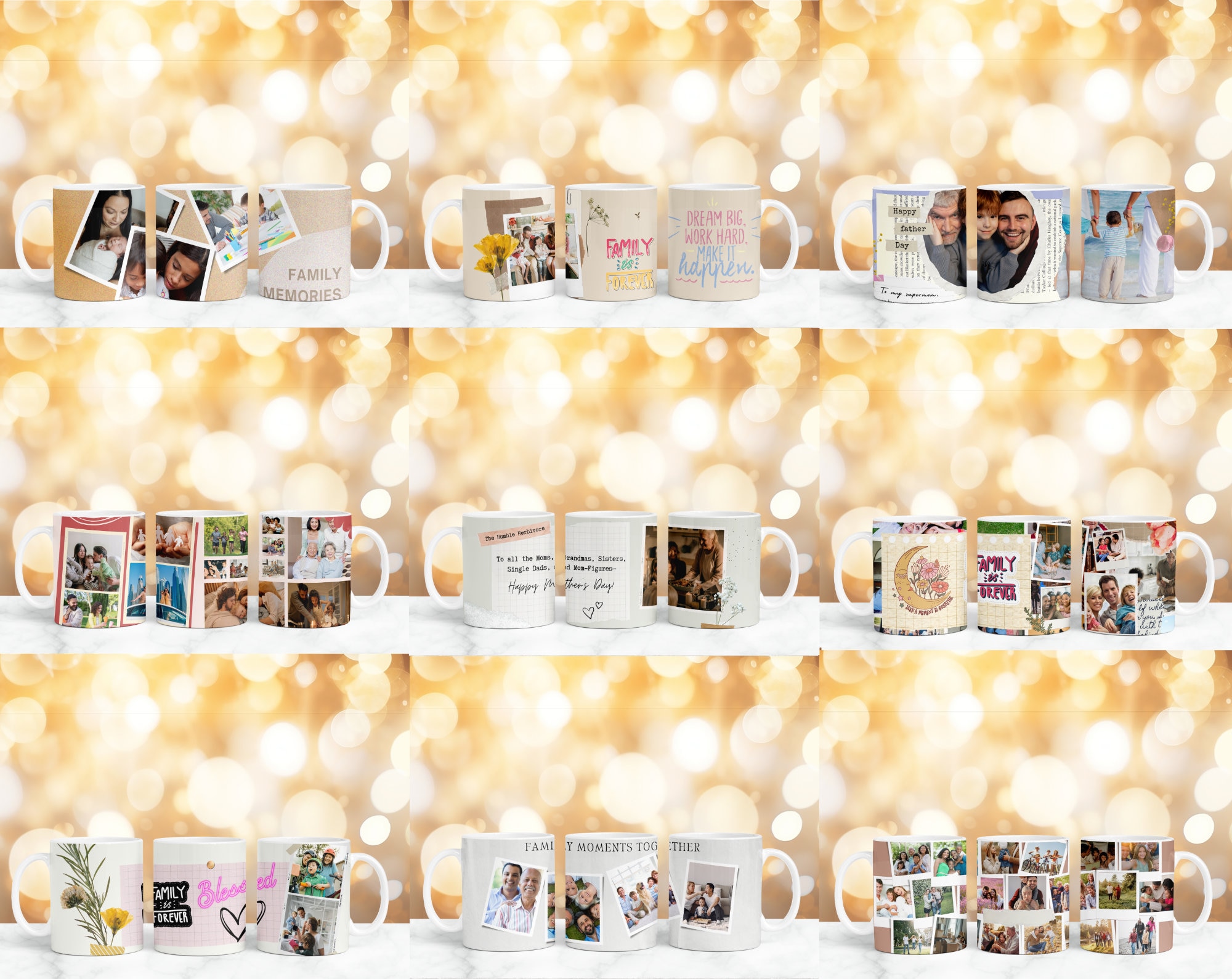 Subli Photo 230 + Add Your Own Photo Mug Wrap Bundle, Family Photo Mug , Canva ...