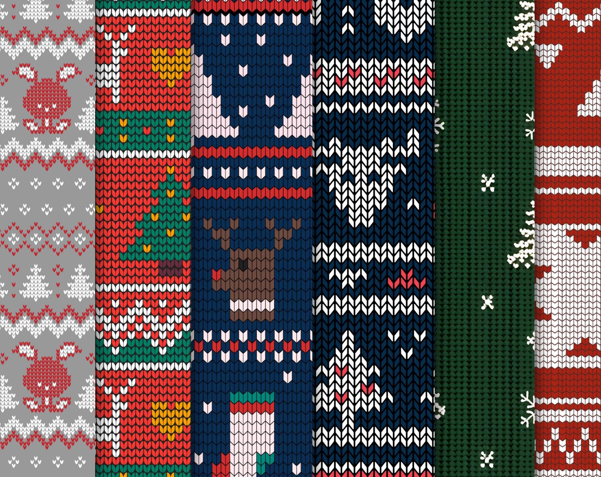 50 + Christmas Knit Texture Digital Paper Pack, Xmas Knit Seamless ...