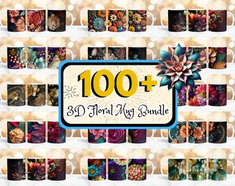 100+ 3D-Blumen-Becher-Wrap-Bundle, Blumenbecher-Wrap-Design, 11 Unzen Blumen-Becher-Verpackung, 15 Unzen Blumen-Becher-Verpackung, 3D-Blumen-Sublimation, Blumen-Becher-Design
