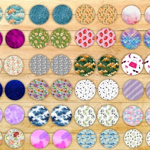 May include: A set of 48 round coasters with various designs. The coasters feature a variety of patterns, including floral, geometric, and abstract designs. The coasters are made of a durable material and are perfect for protecting your furniture from spills and scratches.