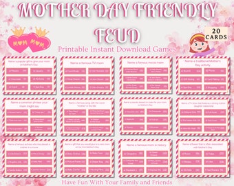 Mother's Day Friendly Feud Game, Mother's Day Family Feud, Mother's Day Activity Bundle, Mother's Day Quiz, Mother's Day Feud Game Bundle
