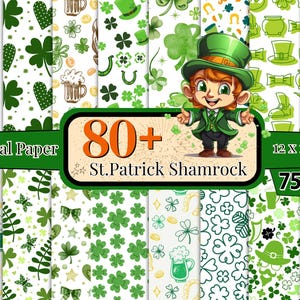 Peut inclure: Plus de 80 papiers numériques avec des motifs de trèfles de la Saint-Patrick. Les papiers mesurent 30,5 x 30,5 cm et comprennent une variété de trèfles verts, de cœurs et d'autres éléments sur le thème de la Saint-Patrick.
