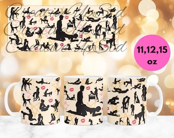 Couple Love Mug Wrap Design, Funny Valentine Mug, Adult Humor Mug, Dirty Mug Wrap, Mug Template, Digital Mug, My Favorite Thing To Do Mug