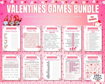 75 + Valentines Party Games Bundle, Jeux de la Saint-Valentin, Jeux de la Saint-Valentin pour adultes et enfants, Jeux de la Saint-Valentin, Jeu Emoji de la Saint-Valentin