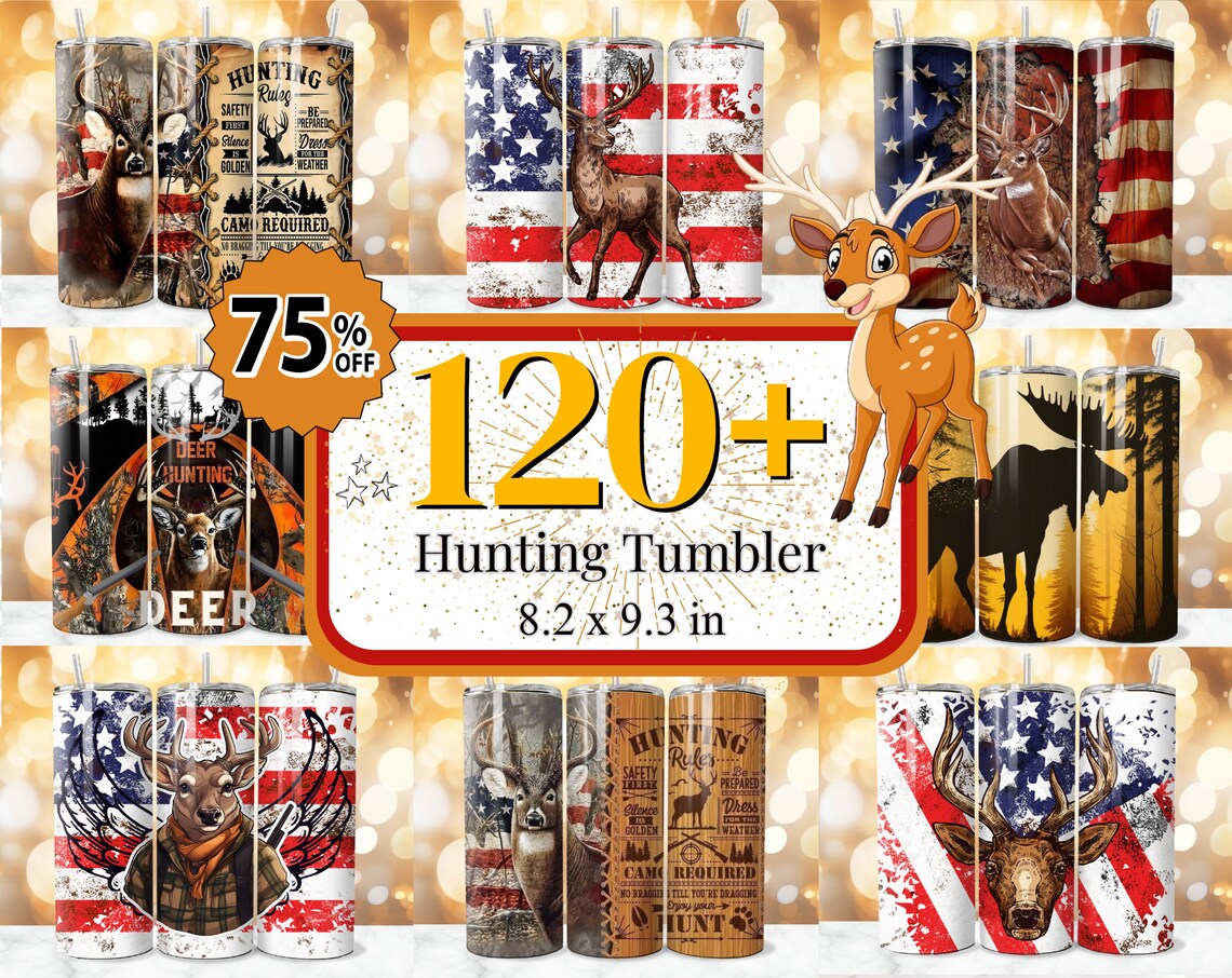 120 + Hunting Tumbler Wrap, Deer Hunting Tumbler, Hunting Life 20oz ...