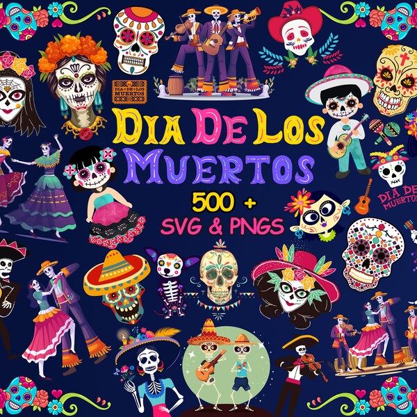 500 + Dia De Los Muertos Png Bundle, Día de Muertos Png, Day of the Dead Png, Dia De Los Muertos Sublimation Designs, Mexican Sublimation