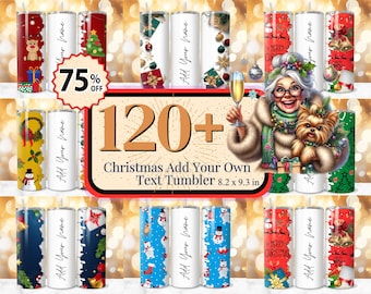 120 + Christmas Add Your Own Text Tumbler Wrap, Xmas Add Your Name Tumbler, Christmas Theme Add your Name Tumbler, 20oz Add Text Sublimation