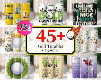 45 + Golf Life Tumbler Wrap Designs, Golfing Tumbler, 20 oz Golf Sublimation Designs, Golf Lover Tumbler, Women Golf Tumbler, Eat Sleep Golf