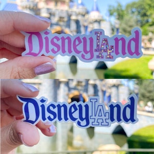 Dodgers Disneyland Font Sticker, Pink Glitter or Blue