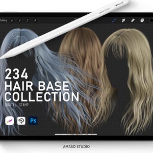 Woman Hair Base For Procreate, Photoshop Brush and Clip Studio Paint Brush (UPDATED)