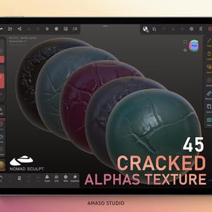 Cracked Alphas Texture Pack for Nomad Sculpt - High-Quality Alphas for 3D Modeling and Sculpting