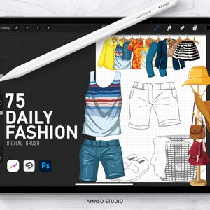 Daily Fashion Wear Stamp for Procreate, Photoshop and Clip Studio Paint