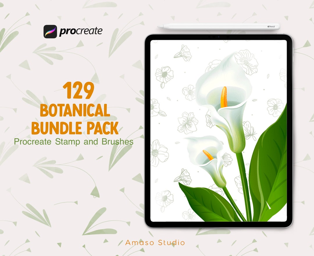 Botanical Kit Procreate Brushes and Stamp, Floral Procreate Stamp ...