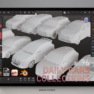 Daily Cars 3D Model Pack – 96 OBJ Files | Realistic & Stylized Vehicles for Blender, Nomad Sculpt, ZBrush, Game Assets and 3D Rendering