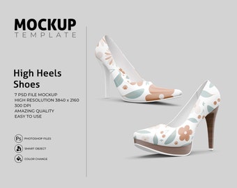 Maquette de talons hauts, chaussures femme Stiletto Photoshop Mockup