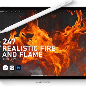 Realistic Fire and Flame For Procreate, Photoshop Brush and Clip Studio Paint Brush