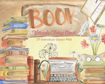 Books Watercolor Clipart High Resolution PNGs