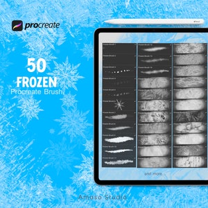 Frozen Procreate Brush, Procreate Freeze, Cold Brush, Procreate Ice, Snowflake, Winter, Digital Download