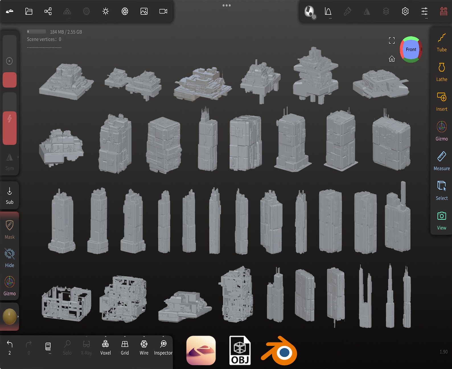Modern City Building Kitbash – 140 OBJ Files | 3D Urban Skyscraper and ...
