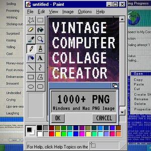 Y2K Clipart PNG Bundle, Retro Computer Collage Creator Kit, Pixel Art Icons Scrapbook, 90s Old Windows Mac UI Elements, Webcore Pixel Emoji