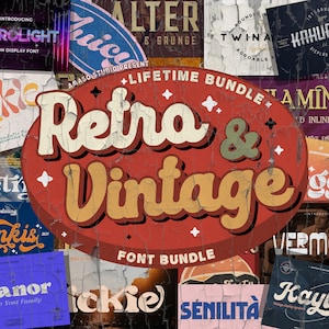 Retro- und Vintage-Schriften-Paket, Über 170+ klassische & zeitlose Schriftarten, Vintage-Schriften für Logos, Branding und mehr