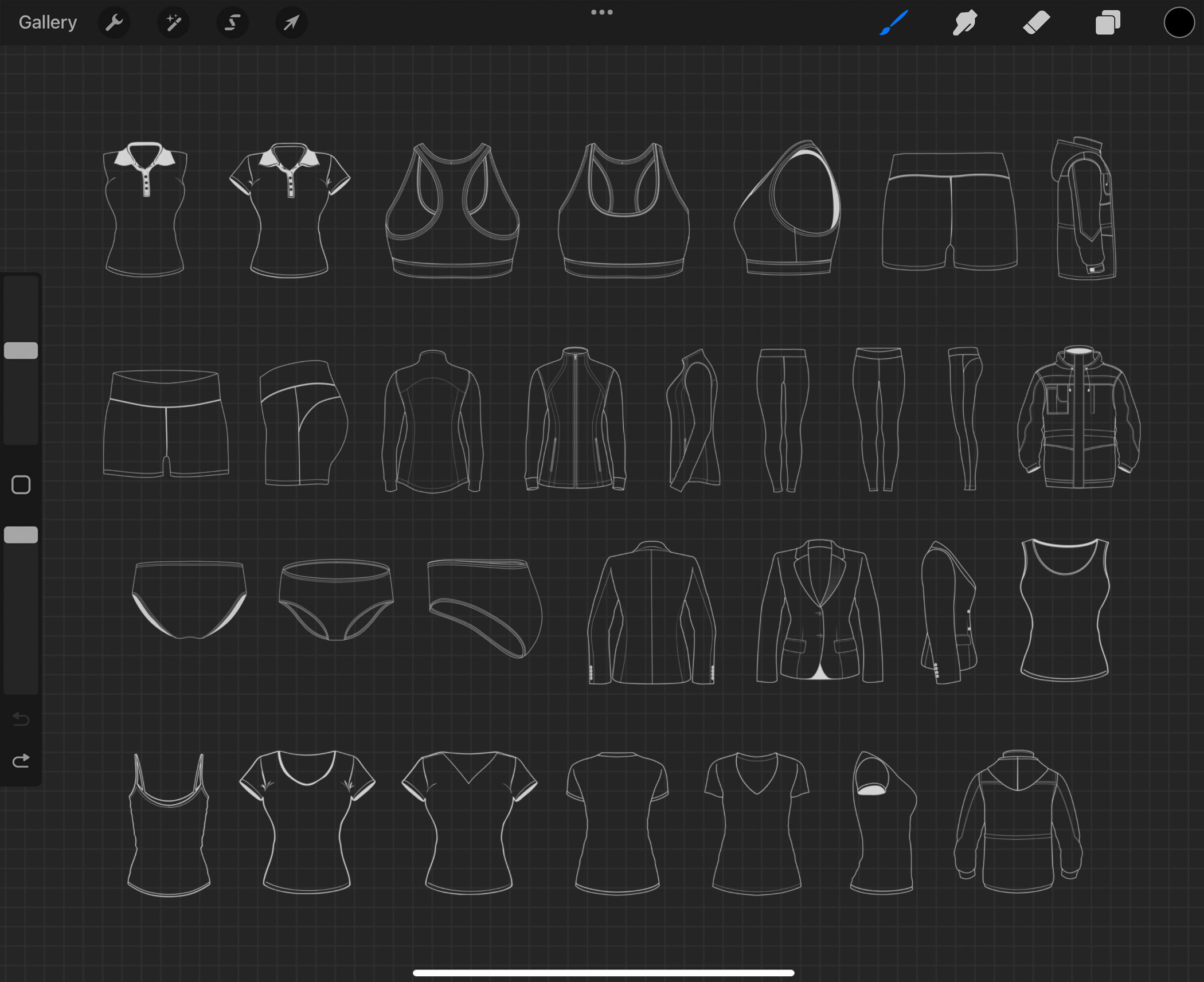 Clothing Models Template Stamp for Procreate, Photoshop and Clip Studio ...