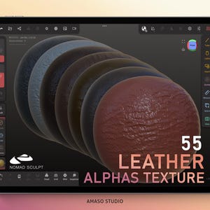 Leather Alphas Texture Pack for Nomad Sculpt - High-Quality Alphas for 3D Modeling and Sculpting