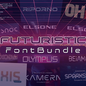 Futuristic Fonts Bundle, Over 140+ Fonts