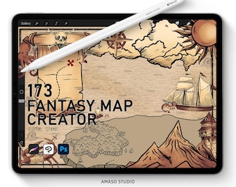 Fantasy Map Creator Procreate, Photoshop Brush and Clip Studio Paint Brush (UPDATED)