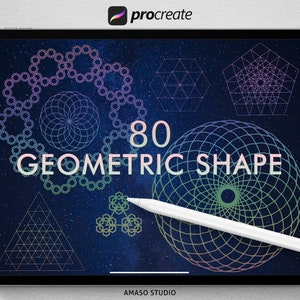 Geometric Shape Procreate Stamp, Sacred geometry Illustration for Procreate