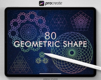 Geometric Shape Procreate Stamp, Sacred geometry Illustration for Procreate