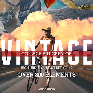 Vintage Collage Creator Vol.2 , Over 800+ Elements High Resolution Artwork PNG Cut Out