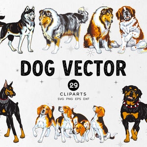 29 Dog Vector SVG Clipart, Dog Lover Illustration