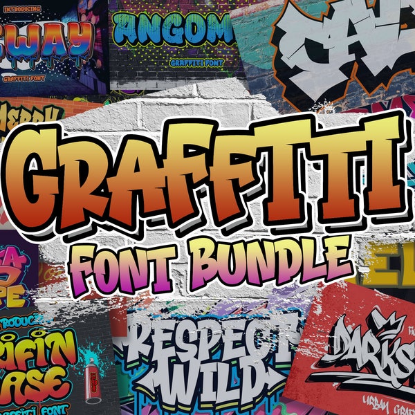 Graffiti Fonts Bundle, Over 130+ Fonts