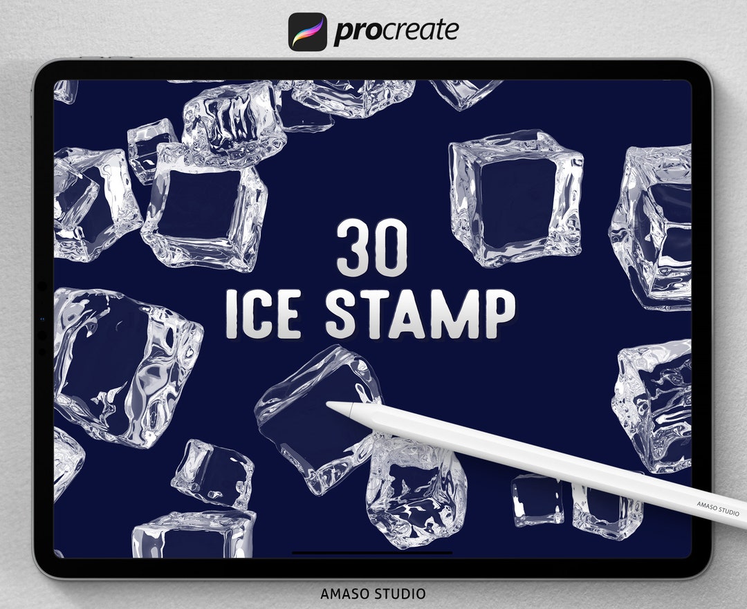 Ice Procreate Stamp, Crushed Ice Procreate Stamps, Ice Cube Brushes ...