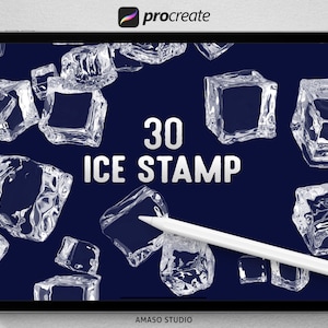 Sello de procreación de hielo, sellos de procreación de hielo triturado, ilustración de pinceles de cubitos de hielo