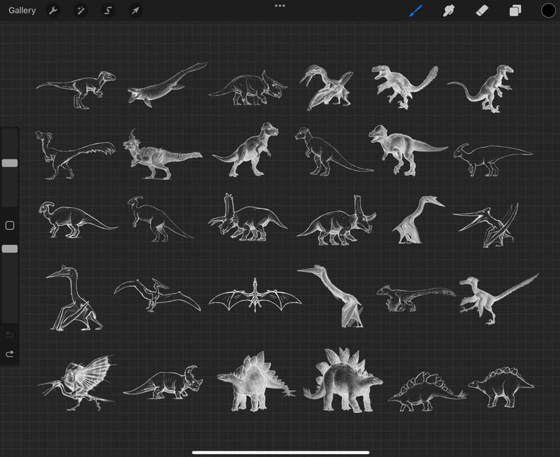 Jurassic World Fan Art Stamp for Procreate, Photoshop Brush and Clip ...