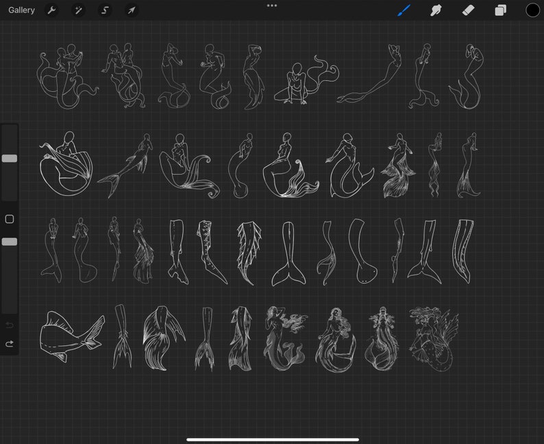 Mermaid Collections for Procreate, Photoshop Brush and Clip Studio ...