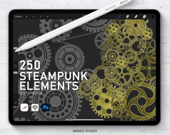 Steampunk Elements For Procreate, Photoshop and Clip Studio Paint
