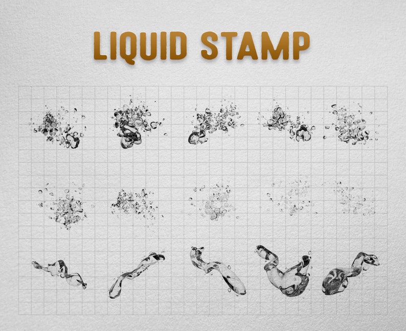 Liquid Procreate Stamp, Liquid Brush Set, Procreate Glossy Liquid