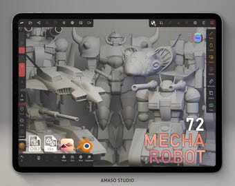 メカロボットキットバッシュ3Dモデルパック – 72個のOBJファイル