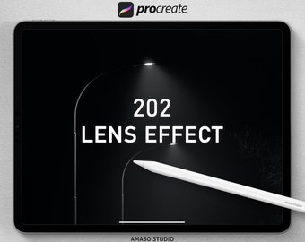 Lens Effect Procreate Stamp, Light Illustration For Procreate
