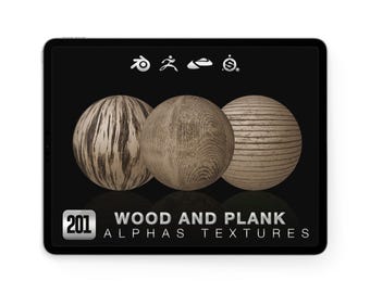 Houten plank Alphas voor Nomad Sculpt Blender ZBrush | Borstels voor oppervlaktedetails | Graanschorsvloer | 3D-textuurdetail, png