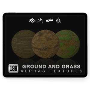Ground Grass Alphas for Nomad Sculpt Blender ZBrush | Terrain Detail Brushes | Dirt Mud Soil | 3D Environment Texture PNG