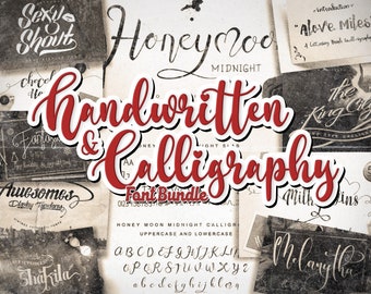Handwritten And Calligraphy Font Bundle, Over 160+ Classic and Timeless Fonts, Vintage Typefaces for Logos, Branding and More