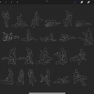 124 Sex Position Procreate Stamps, Photoshop, Clip Studio Paint Brushes, Not Safe for Work (Digital Download) image 5