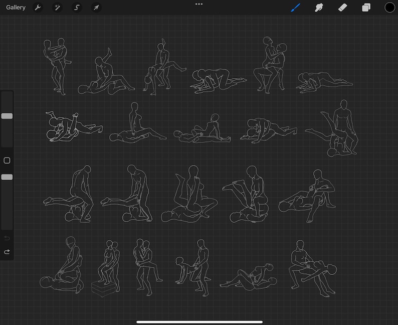124 Sex Position Procreate Stamps, Photoshop, Clip Studio Paint Brushes, Not Safe for Work (Digital Download) image 5
