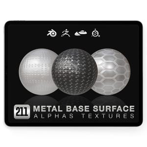 Metal Surface Alphas for Nomad Sculpt Blender ZBrush | Hard Surface Detail Brushes | Panels Rivets | 3D Texture PNG
