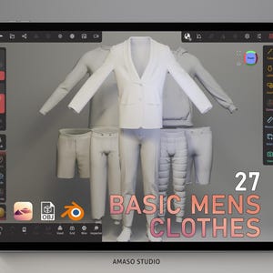Men’s Basic Sleeves 3D Models | 27 OBJ Files for Nomad Sculpt, Blender, ZBrush | Digital Clothing Assets for 3D Characters