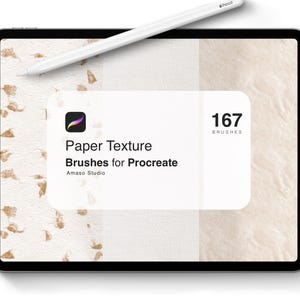 Pennelli Texture Carta per Procreate / Texture Carta Realistiche per Illustrazioni e Arte Digitale